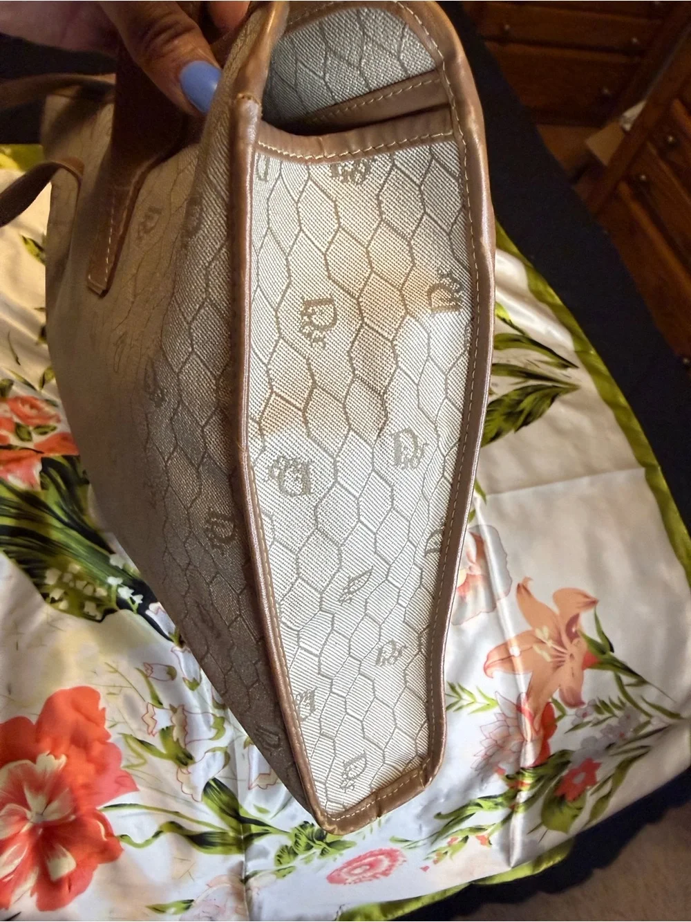Christian Dior Vintage Monogram Canvas Shoulder Tote Bag – Made in France - Picture 12 of 15
